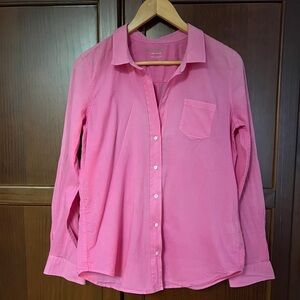 Lilly Pulitzer Pink 100% Cotton Long Sleeve Button Down “Anna Maria” W Size M